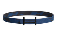 HERMES Belt Men's Blue/Black Width: 3.2cm