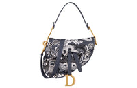 DIOR Saddle Denim Saddle Bags One Shoulder Handbags Women's Denim Blue