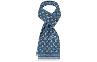 LOUIS VUITTON Cotton Knit Scarves Men's Denim Blue