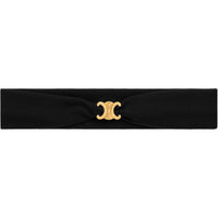 CELINE Triomphe Athletic Headband In Polyamide Elastane And Brass With Gold Finish