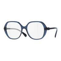 CHANEL Acetate Square Eyeglass Frames Women's Blue