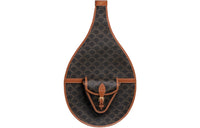 CELINE Triomphe Fabric With Calfskin Trim Tennis Racket Bag Unisex Tan