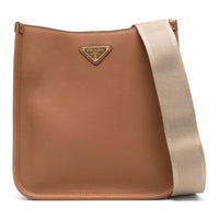 PRADA Calfskin Shoulder Bag, Crossbody Bag Women's Brown