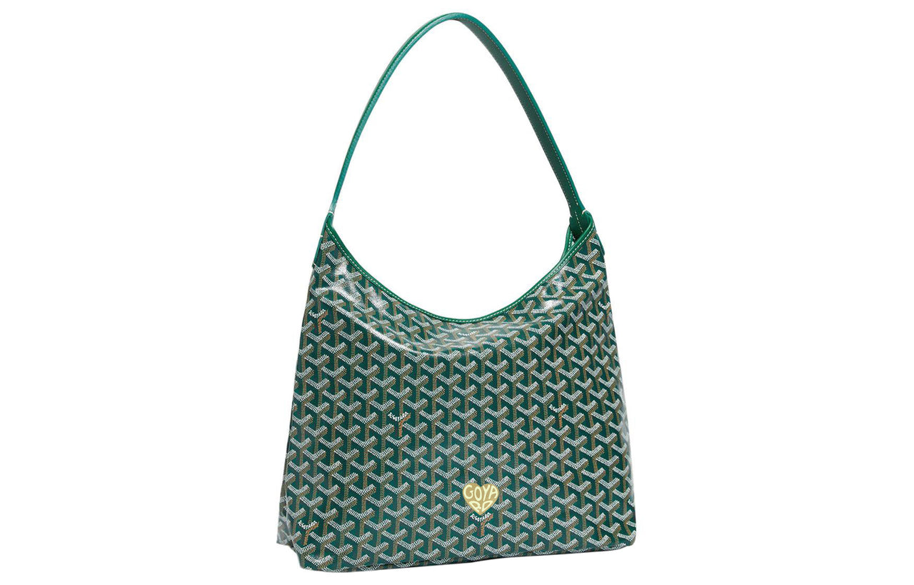 GOYARD Bohème Hobo Canvas With Leather Hobo Bag Shoulder Bag Shoulder Bag Women's Green/Khaki Heart Edition