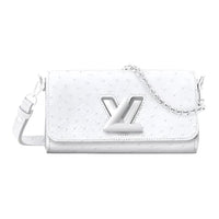LOUIS VUITTON Ostrich Leather With Lizard Skin Handbag Shoulder Bag Women's Optical White