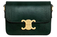 CELINE Triomphe Lizard Skin Handbag Shoulder Bag Crossbody Bag Women's Amazon Green