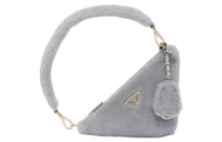 PRADA Plush Fuzzy Shoulder Bag Handbag Shoulder Bag Women's Gray