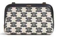CELINE Triumph Gate Triomphe Fabric Handheld Shoulder Bag Crossbody Bag Women's Black/White