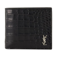 SAINT LAURENT Leather Wallet Men's Black