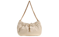 SAINT LAURENT Lambskin Shoulder Bag Women's White