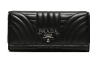 PRADA Sheepskin Wallet Women's Black