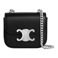 CELINE Triomphe Shiny Calfskin Crossbody Bag, Shoulder Bag Mini Women's Black