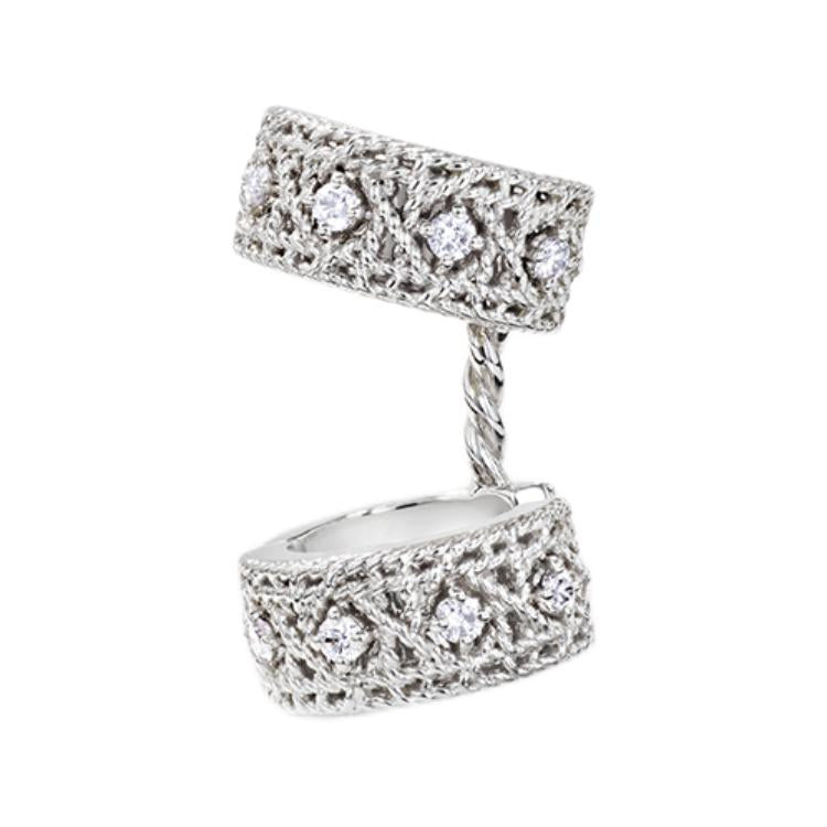 DIOR 18K White Gold Earrings Women's Silver