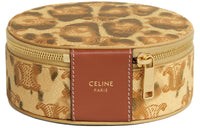 CELINE Canvas With Calfskin Storage Bag Women's Leopard Print
