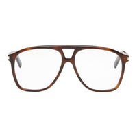 SAINT LAURENT Acetate Aviator Eyeglass Frames Women's Brown