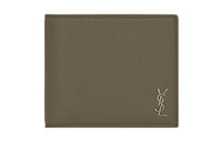 SAINT LAURENT CASSANDRE Grained Calfskin Wallet Men's Dark Khaki