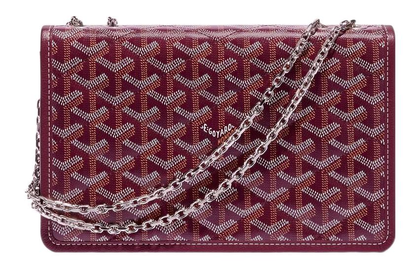 GOYARD Alexandre III Canvas With Leather Shoulder Bag Crossbody Bag Women's Burgundy