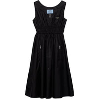 PRADA Logo appliqué Re Nylon Midi Dress