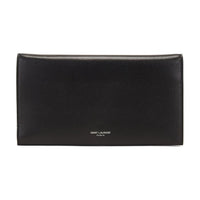 SAINT LAURENT Grain Leather Wallet Women's Black