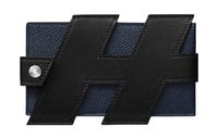 HERMES Evercalf With Epsom Calfskin Card Holder Women's Black/Indigo
