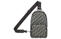DIOR Oblique Jacquard Fabric Crossbody Bag, Shoulder Bag Men's Beige & Black