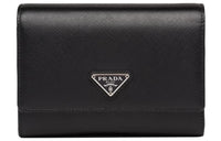 PRADA Saffiano Saffiano Leather Card Storage Bag Unisex Black