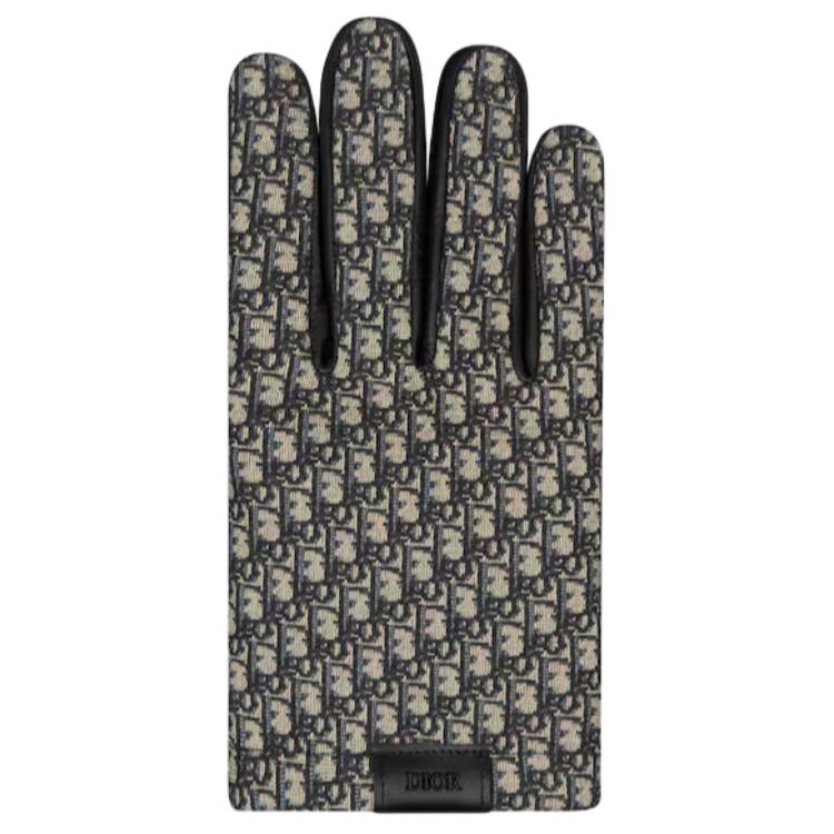 DIOR Grain Leather Gloves Men's Black