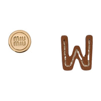 MIU MIU Metal Stud Earrings Women's Gold