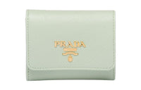 PRADA Saffiano Leather Wallet Mini Women's Green