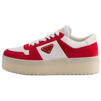 PRADA Downtown Low Top Skateboard Shoes Women's Red White