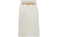 PRADA Leather Skirt Casual Long Skirts Women's Beige