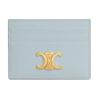 CELINE Calfskin Card Holder Women's Ice Blue