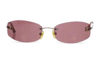 CHANEL Metal Acrylic Irregular Shape Sunglasses Women's Silver