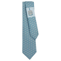 HERMES Mulberry Silk Ties Men's Sky Blue