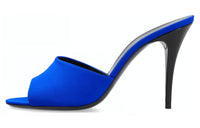 SAINT LAURENT LA 16 Silk Heeled Mules