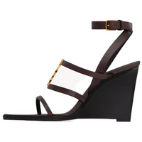 SAINT LAURENT CASSANDRA Strap Sandals 9cm Women's Brown