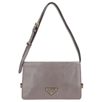 PRADA Calfskin Crossbody Bag, Shoulder Bag Women's Gray
