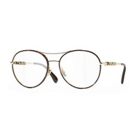 CHANEL Metal Aviator Eyeglass Frames Men's Brown