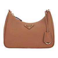 PRADA Calfskin Shoulder Bag Women's Caramel