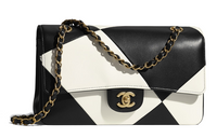 Asics Classic Flap CF Lambskin Shoulder Bag Crossbody Bag Handbag Women's Black White