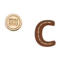 MIU MIU Metal, Leather Earrings Women's Brown