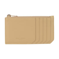 SAINT LAURENT PARIS Leather Wallet Women's Yellow