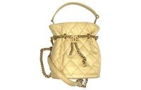 CHANEL Diamond Pattern Lambskin One Shoulder Wallet, Bucket Bag, Crossbody Bag Women's Chick Yellow