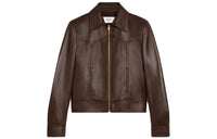 CELINE FW23 Leather Jacket Women's Brown