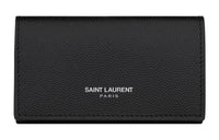 SAINT LAURENT PARIS Calfskin Key Pouch Unisex Black