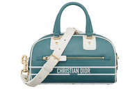 DIOR Cow Leather Handbag Trumpets Women's Sky Blue