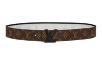 LOUIS VUITTON Canvas Recycled Metal Belt Men's Brown Width: 4cm