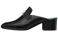 HERMES Rubber Sole Wrap-toe Slippers Women's Black