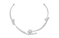 CHANEL 18K White Gold Diamonds Necklaces Women's Silver