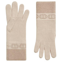 HERMES Cashmere Knit Gloves Women's Cream
